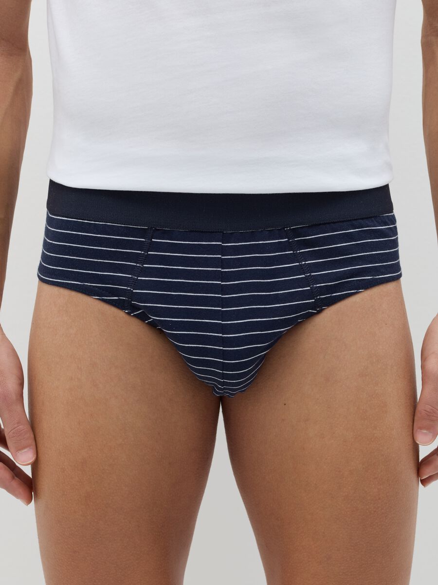 Five-pack briefs in organic cotton with striped pattern_1