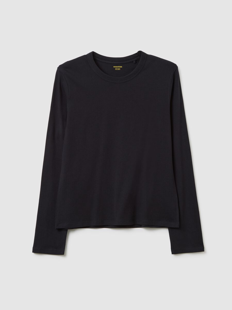 Black pure cotton T-shirt regular fit_4