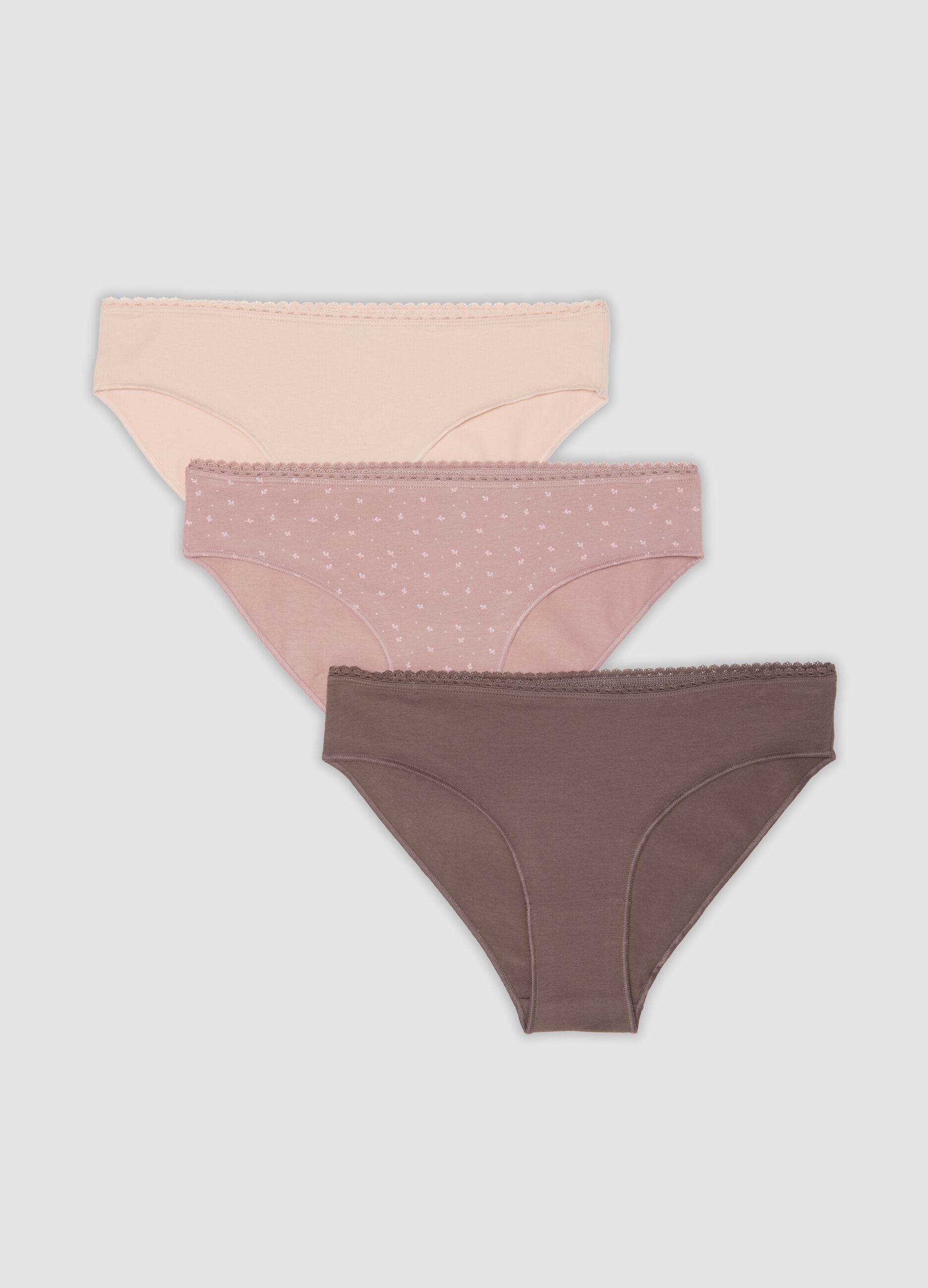 Tripack di slip multicolor in cotone organico elasticizzato