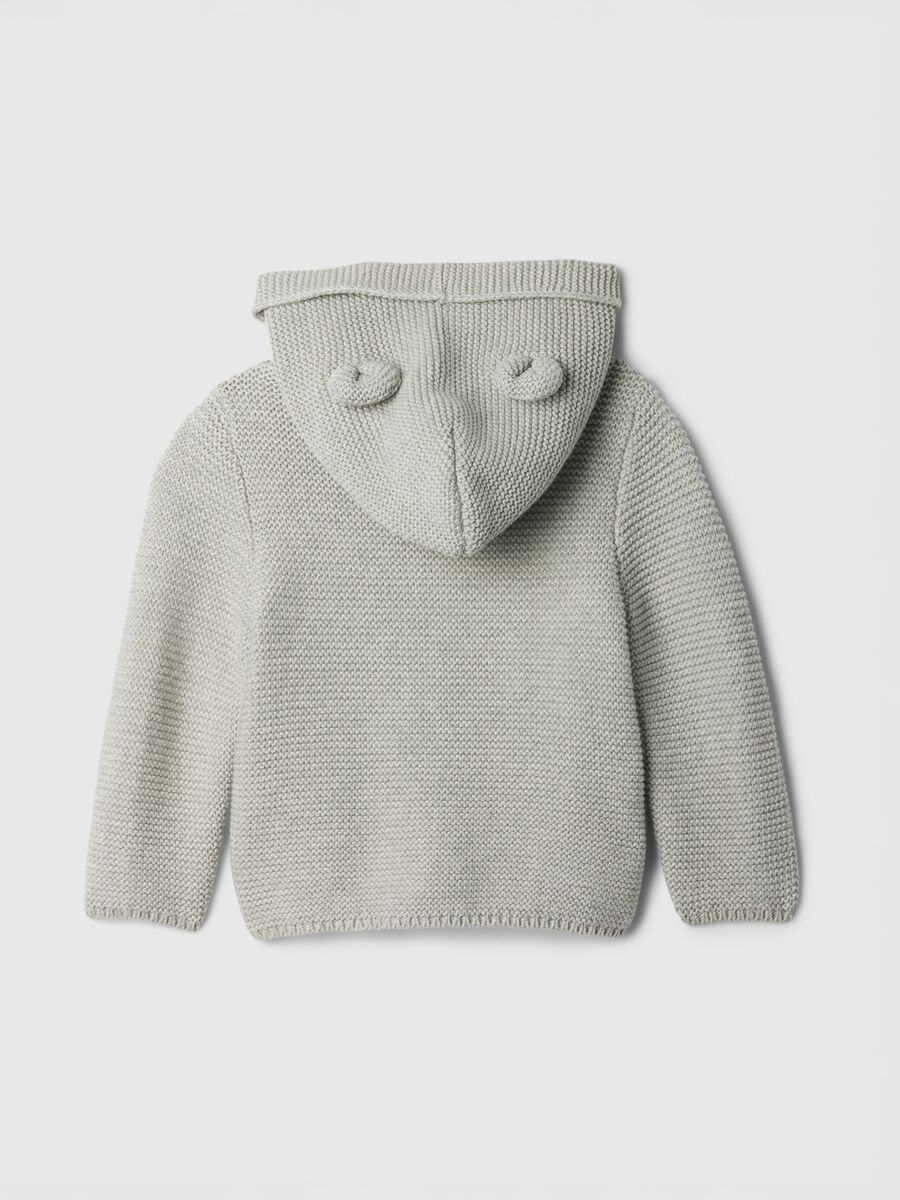 Cardigan in puro cotone con cappuccio_1