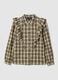 Camicia a quadri multicolor con volant in puro cotone regular fit _4