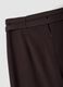 Pantaloni formali marroni in viscosa elasticizzata con cintura_6