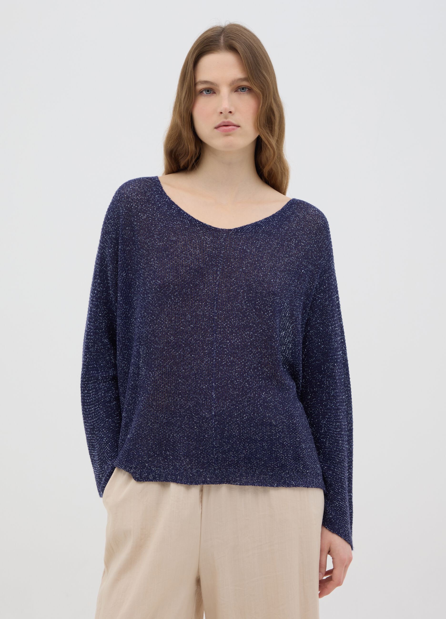 Maglione da donna blu regular fit