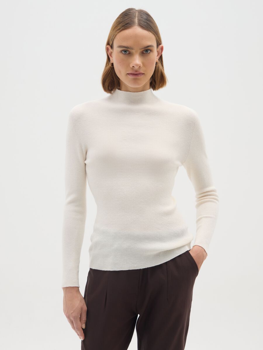 Pullover bianco regular fit_0