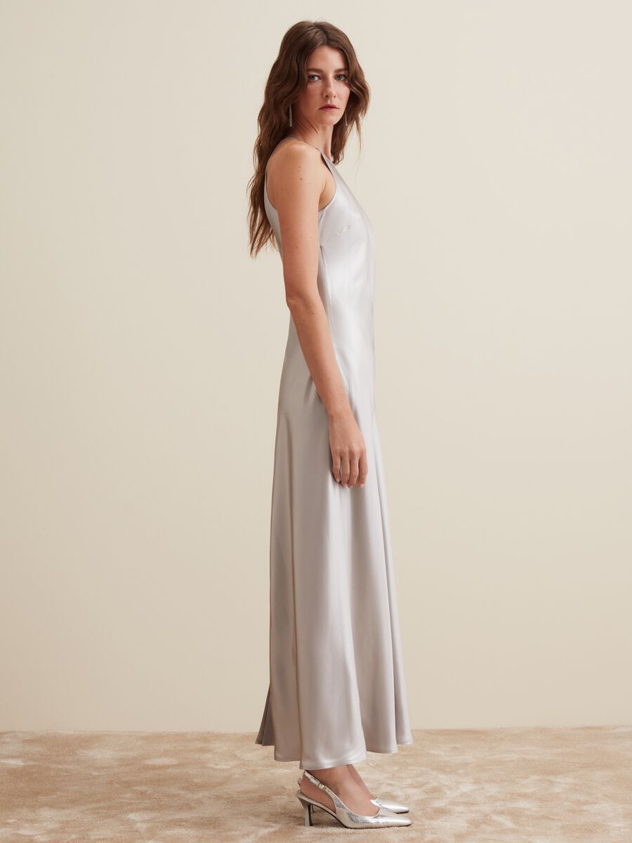 Abito lungo in viscosa satin_1