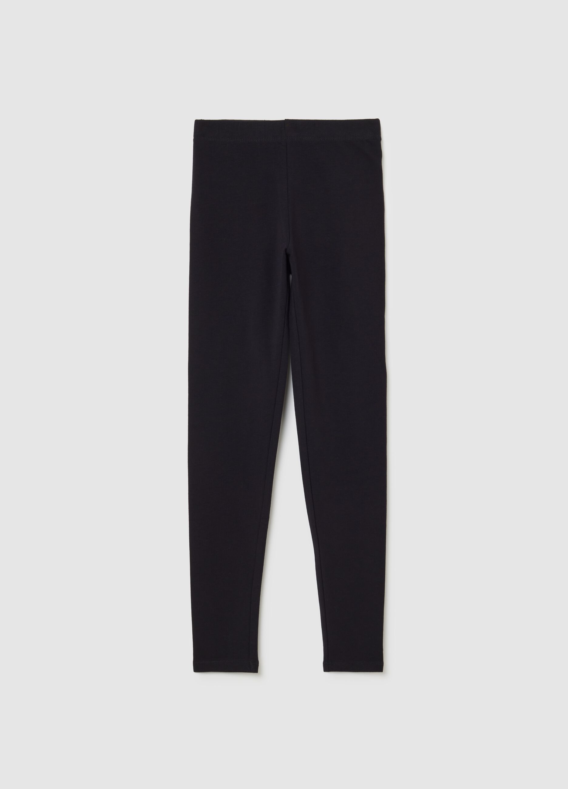 Girls' Black Skinny Leggings in Stretch Cotton