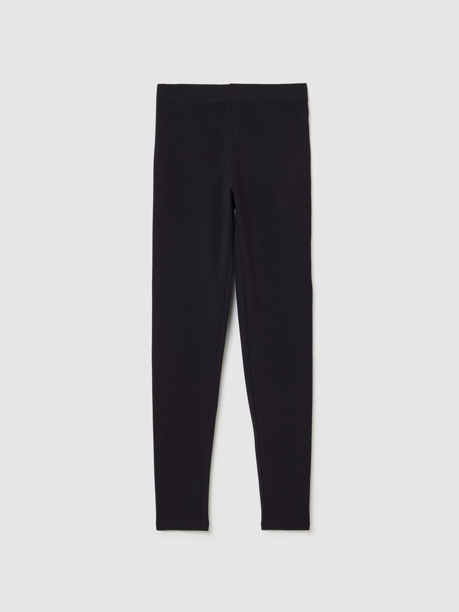 Girls' Black Skinny Leggings in Stretch Cotton_0