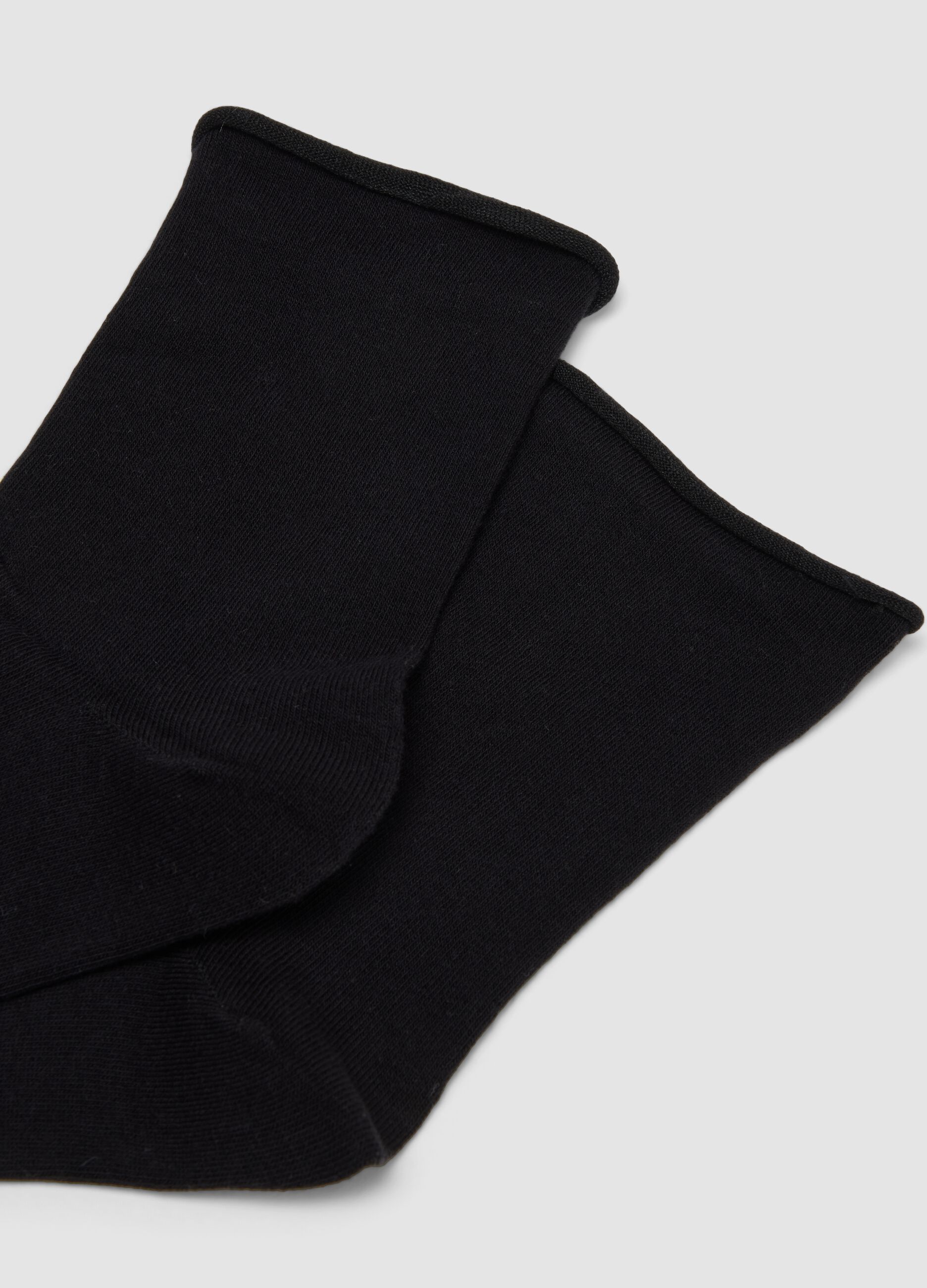 2-pack black socks in organic cotton jersey blend