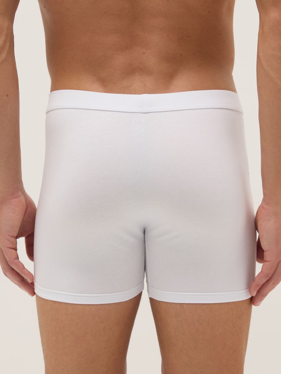 Twin Pack White Cotton Stretch Boxer Shorts Regular Fit_2