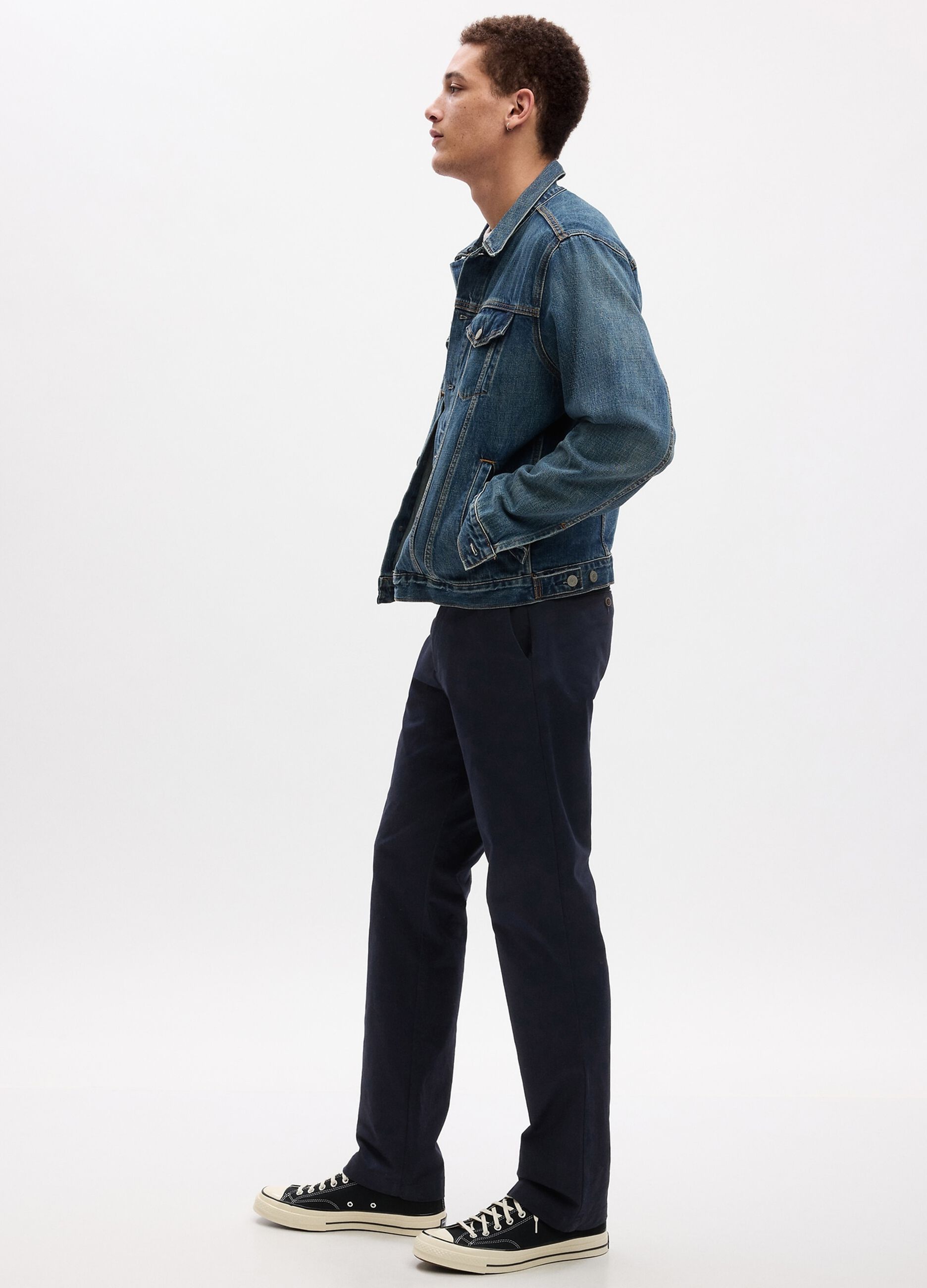 Straight-fit trousers in stretch cotton