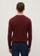 Brown crew-neck pullover in regular fit cotton blend_2
