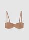 Beige balconette bra with removable padding_0