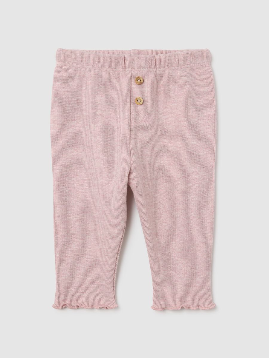 Baby girl pink cotton leggings regular fit_0