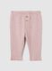 Leggings da neonata in puro cotone rosa regular fit_0