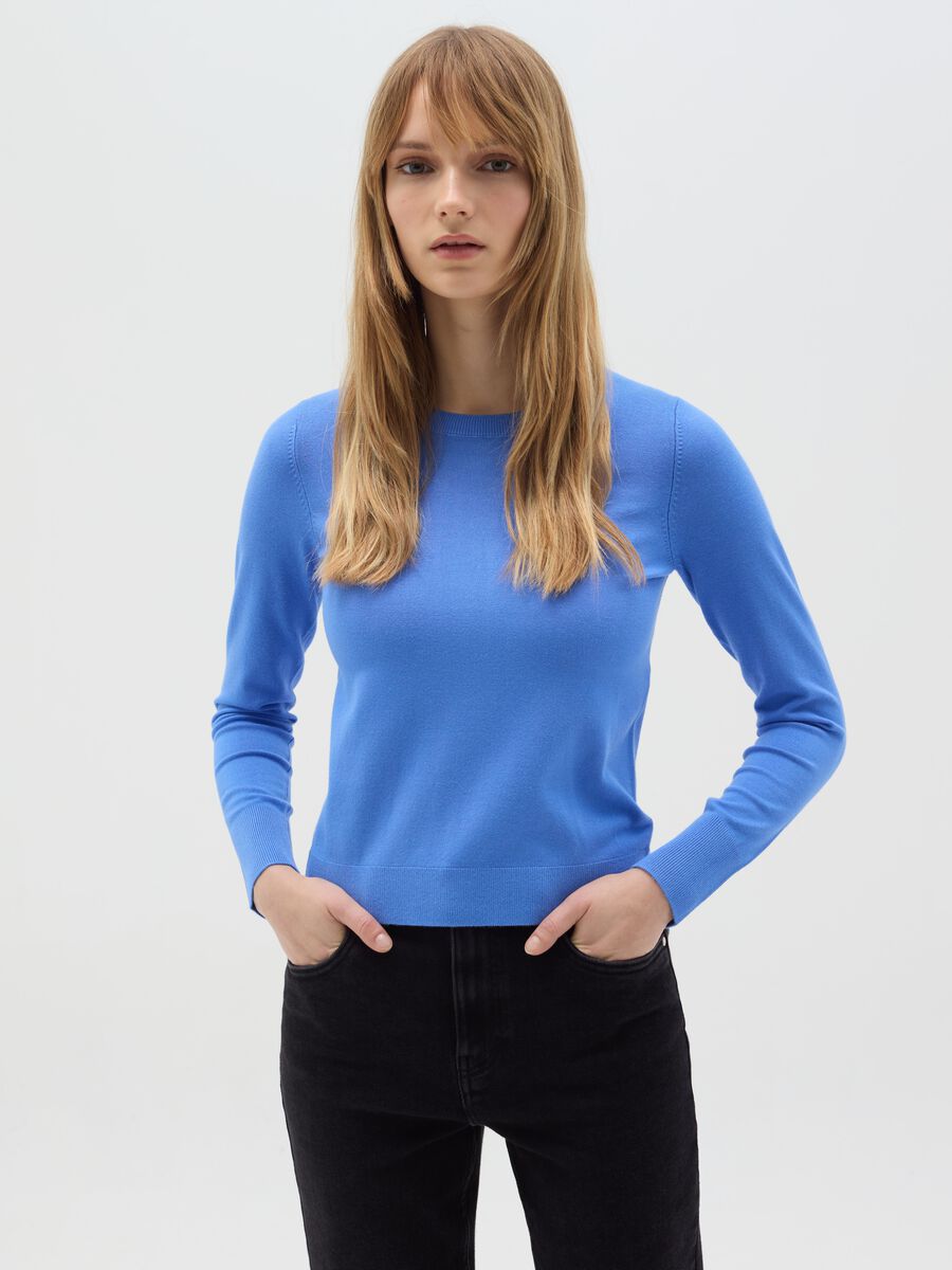 Top with round neck and long sleeves_0