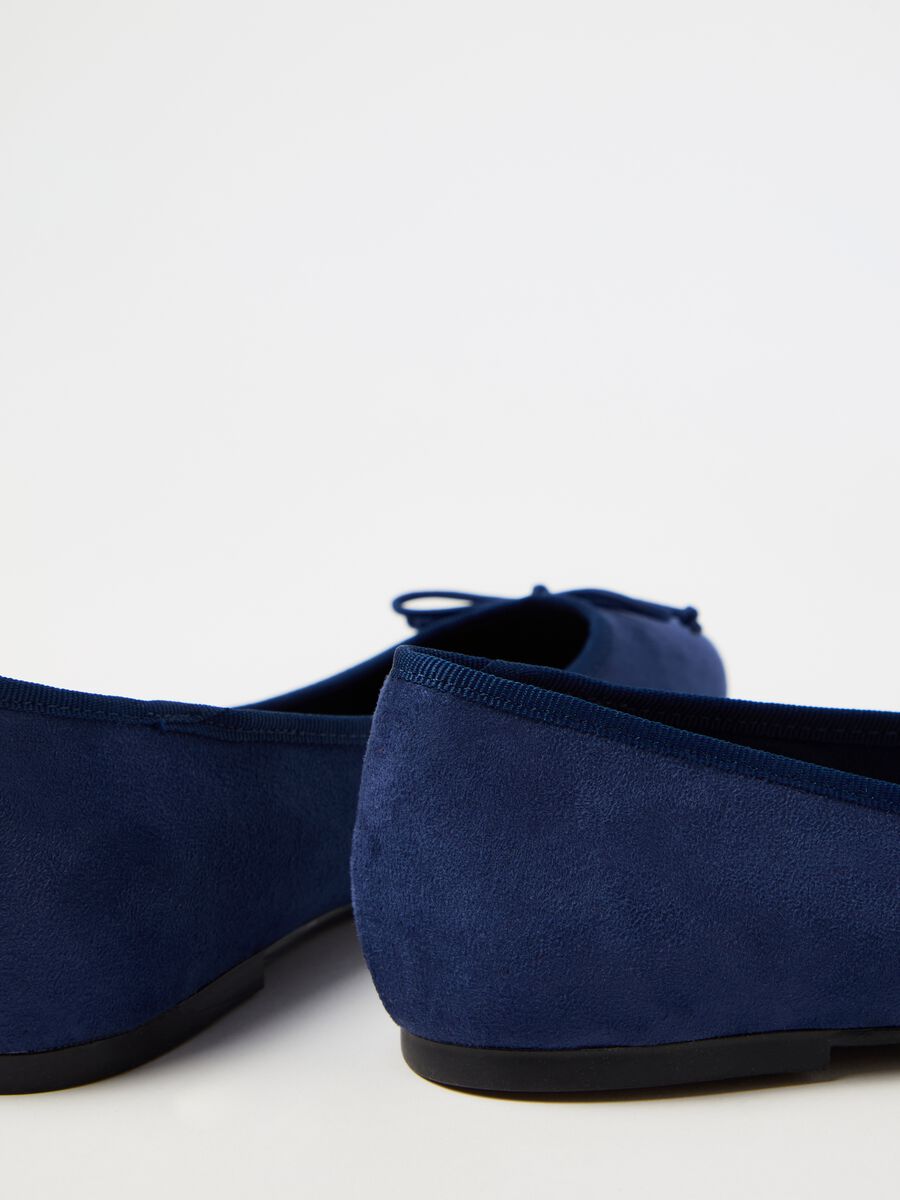 Suede ballerina flats with bow_2