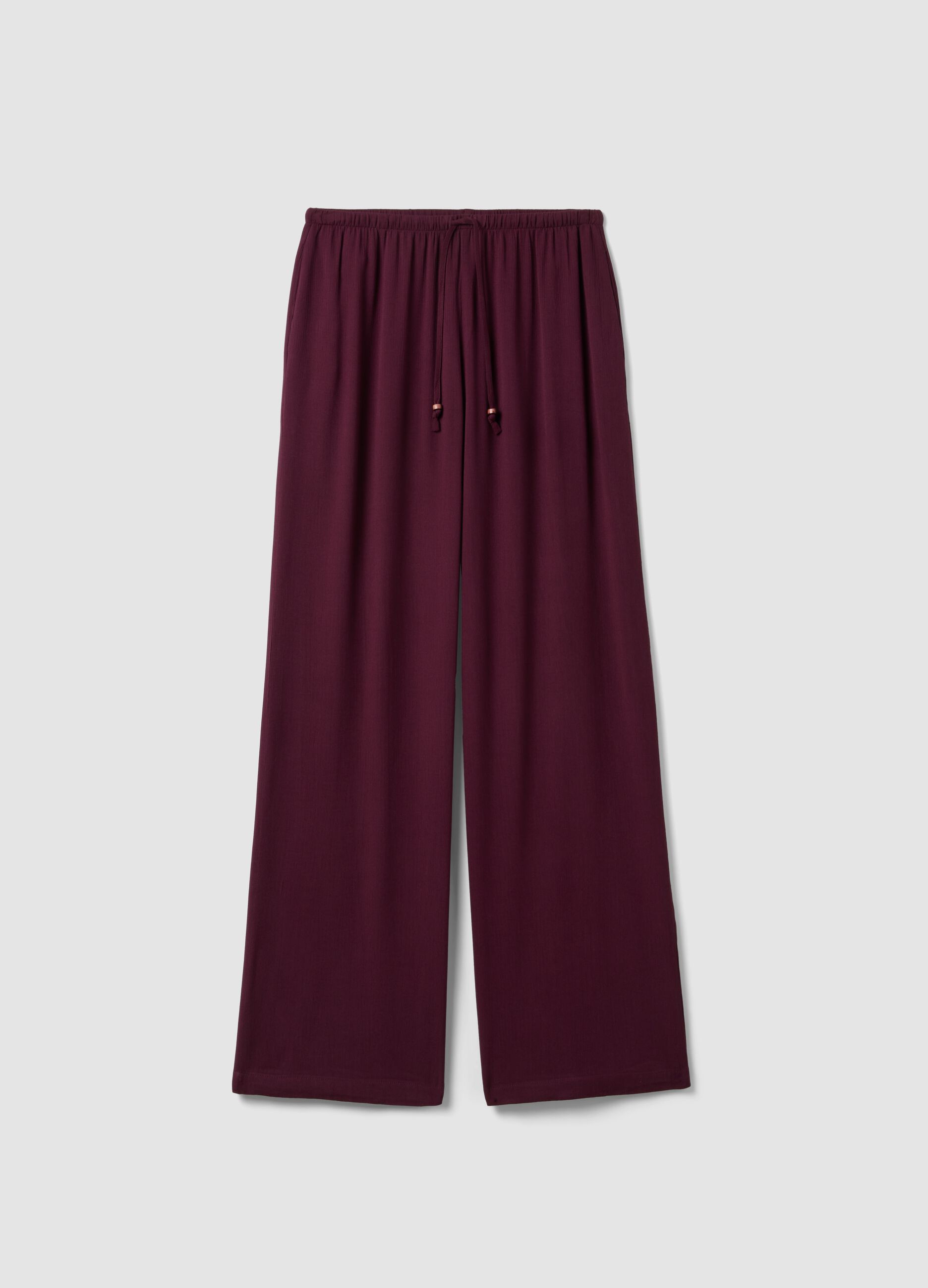 Purple palazzo trousers in pure viscose