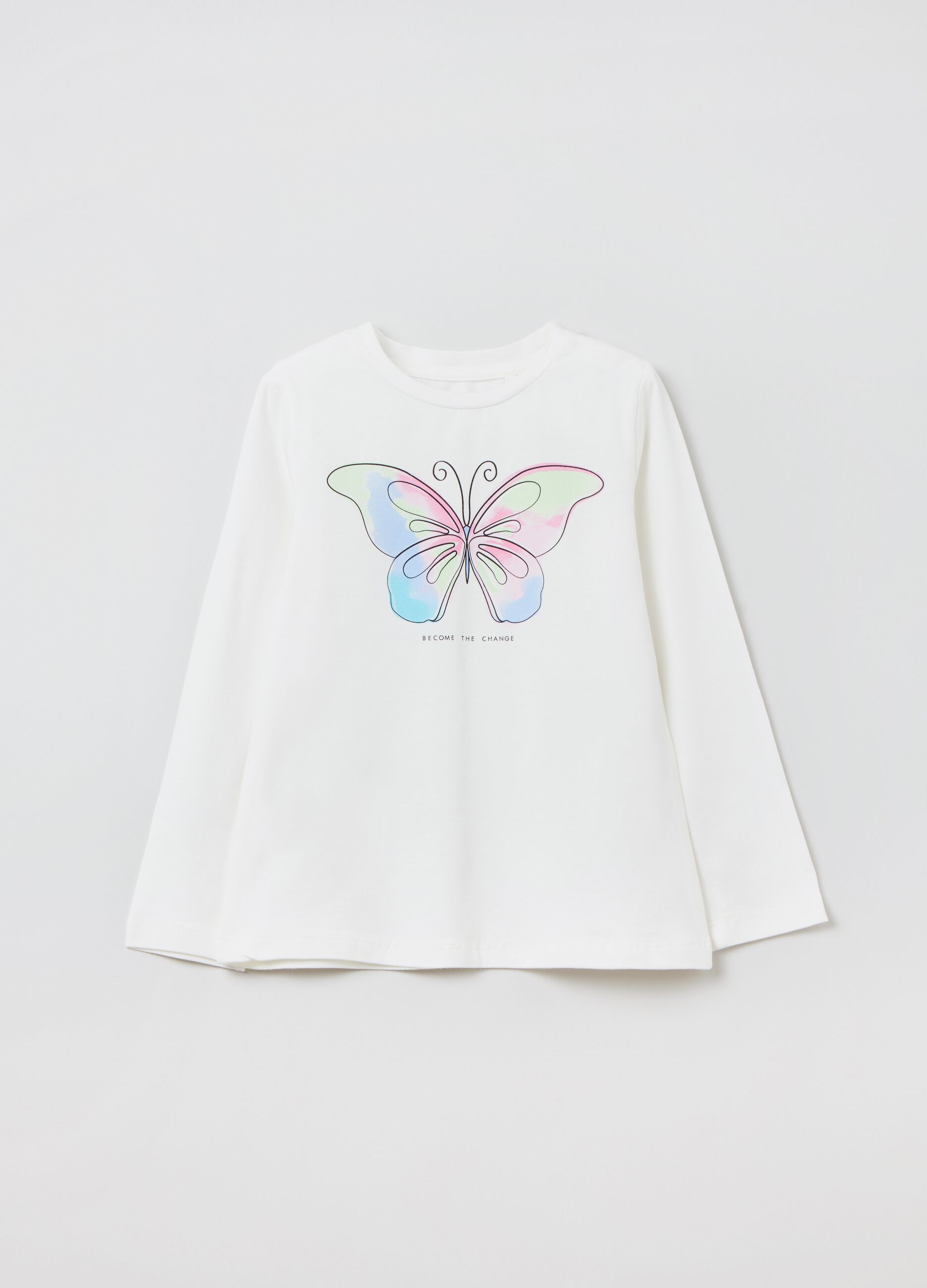 T-shirt in cotone con farfalla