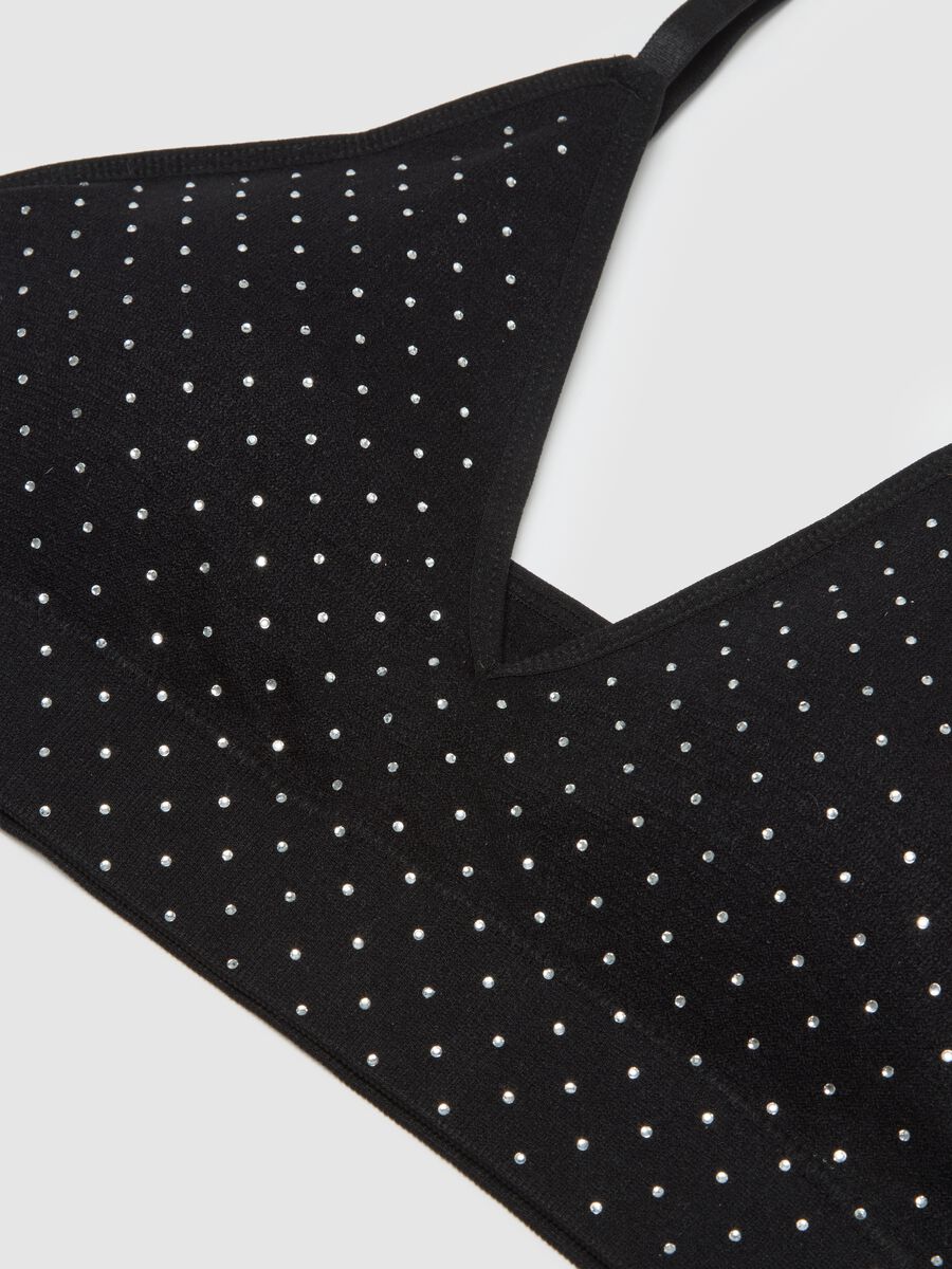 Reggiseno a triangolo nero con strass_6