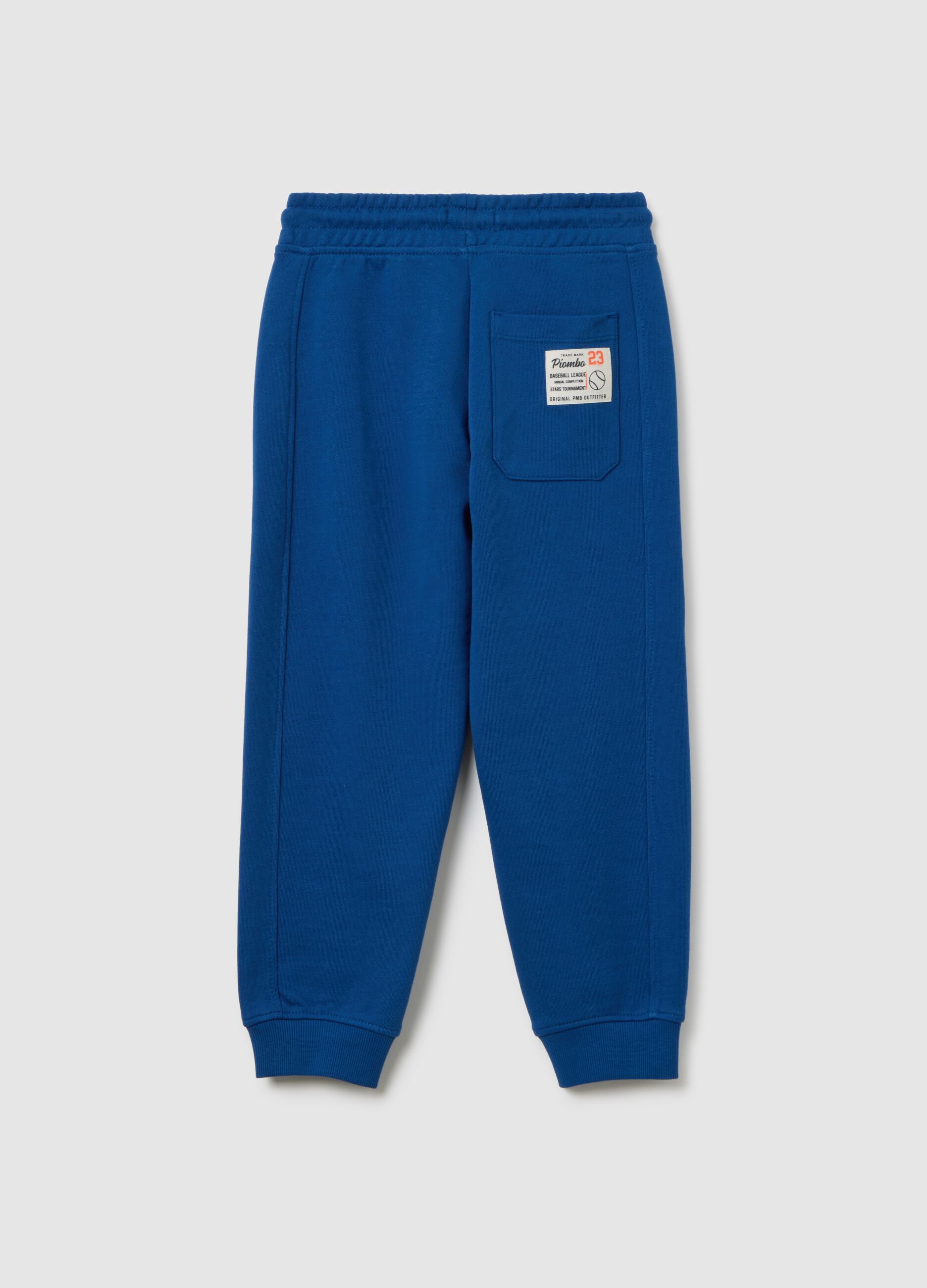 Kids' blue pure cotton trousers with regular fit