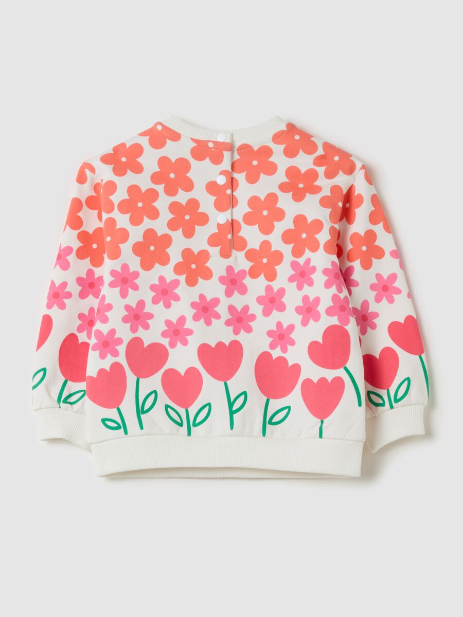 French Terry sweatshirt with flower print_1