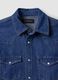 Blue pure cotton denim shirt, regular fit_5