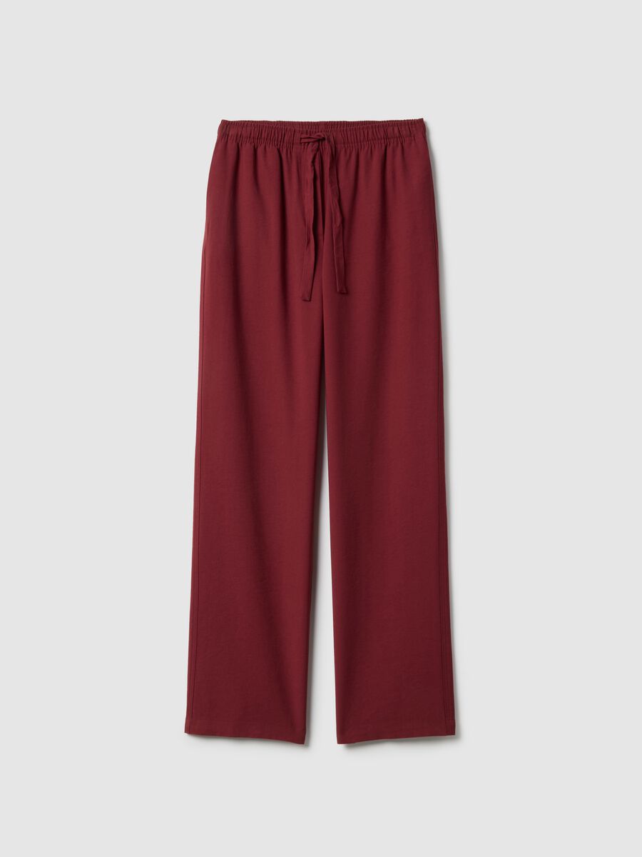 Wide Red Trousers in Viscose Blend_4