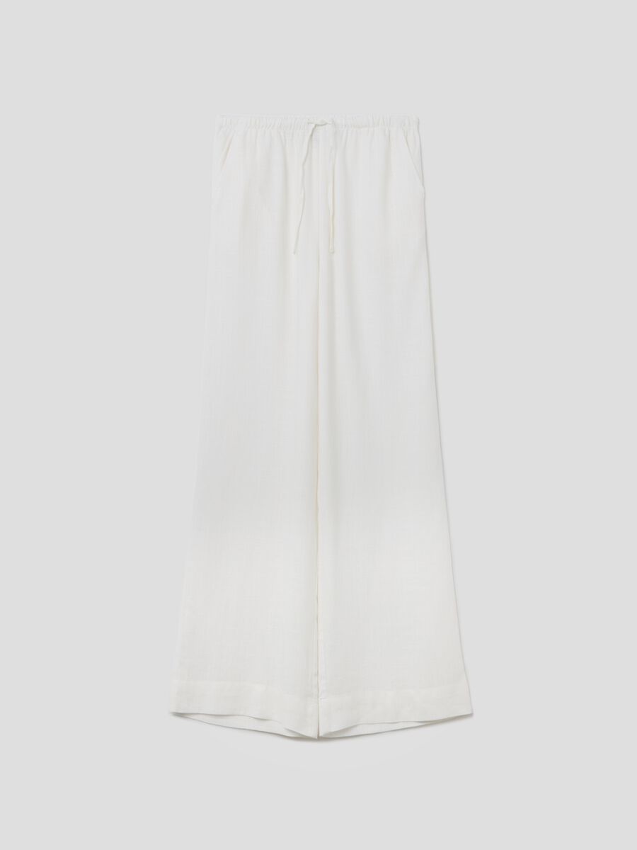 Relaxed-fit trousers in viscose and linen_4