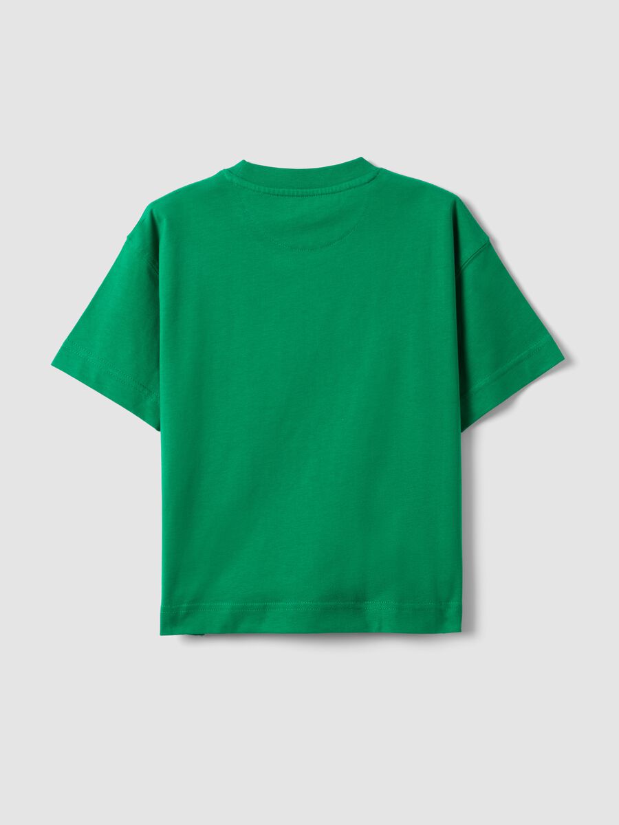 Kid's green pure cotton oversized fit t-shirt_1