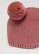 Girls' pink pure cotton hat with pom-poms_1
