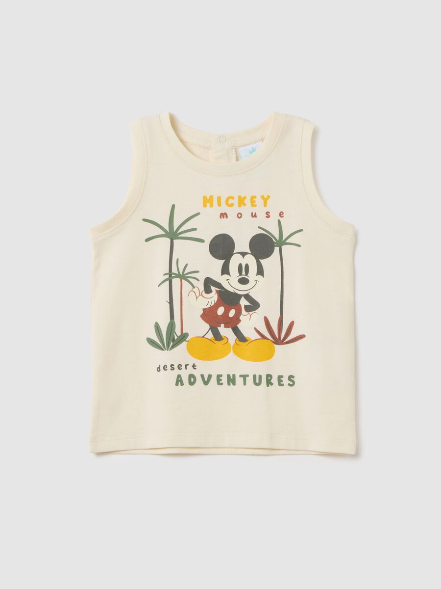 Children's beige pure cotton vest regular fit Mickey Mouse_0