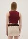 Red stretch cotton regular-fit tank top with slogan_3