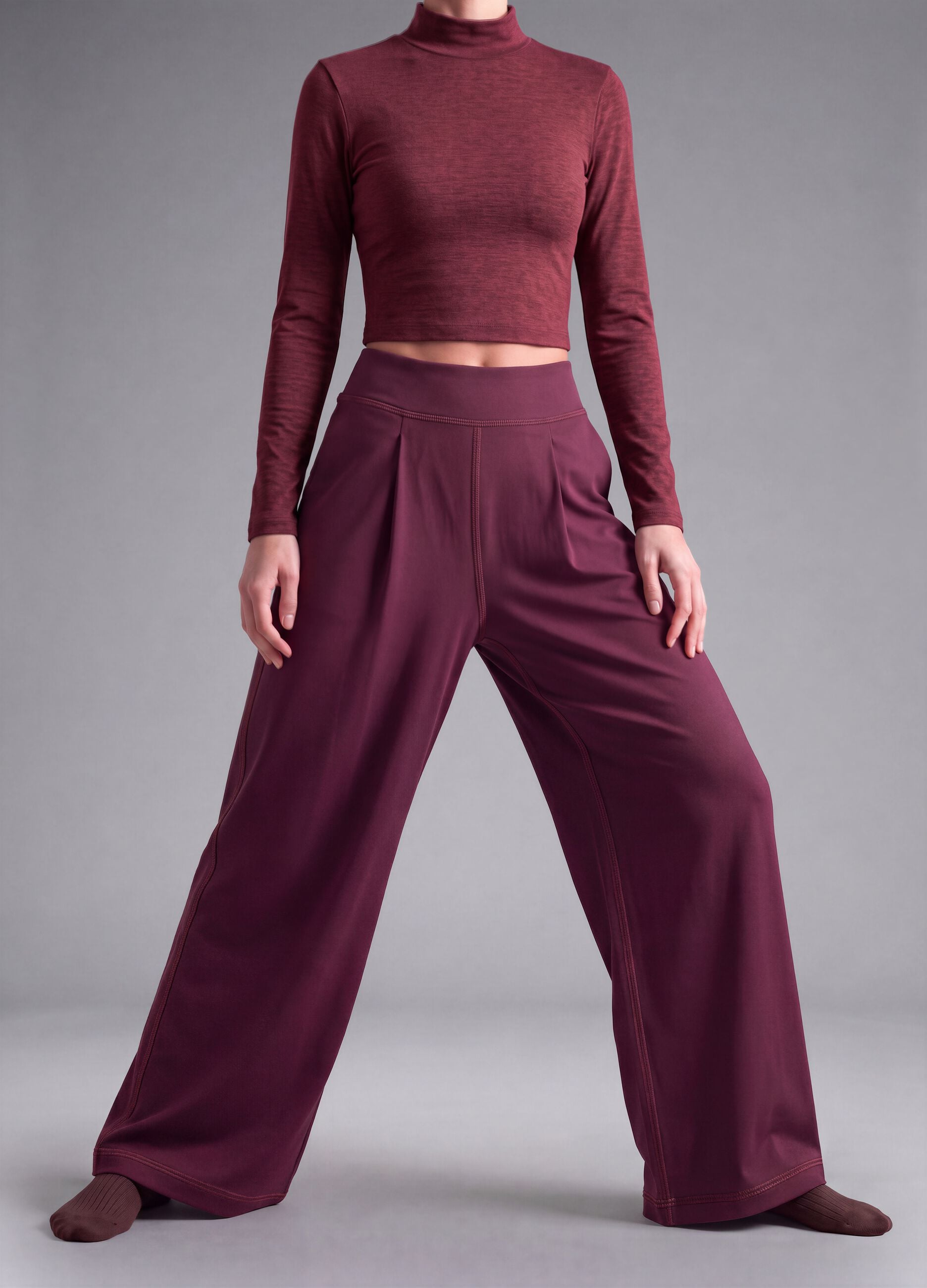 Pantaloni sportivi viola in tessuto elasticizzato wide leg ALTAVIA STUDIO ALTAVIA STUDIO