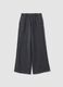 Pantaloni grigi wide leg in puro cotone_0