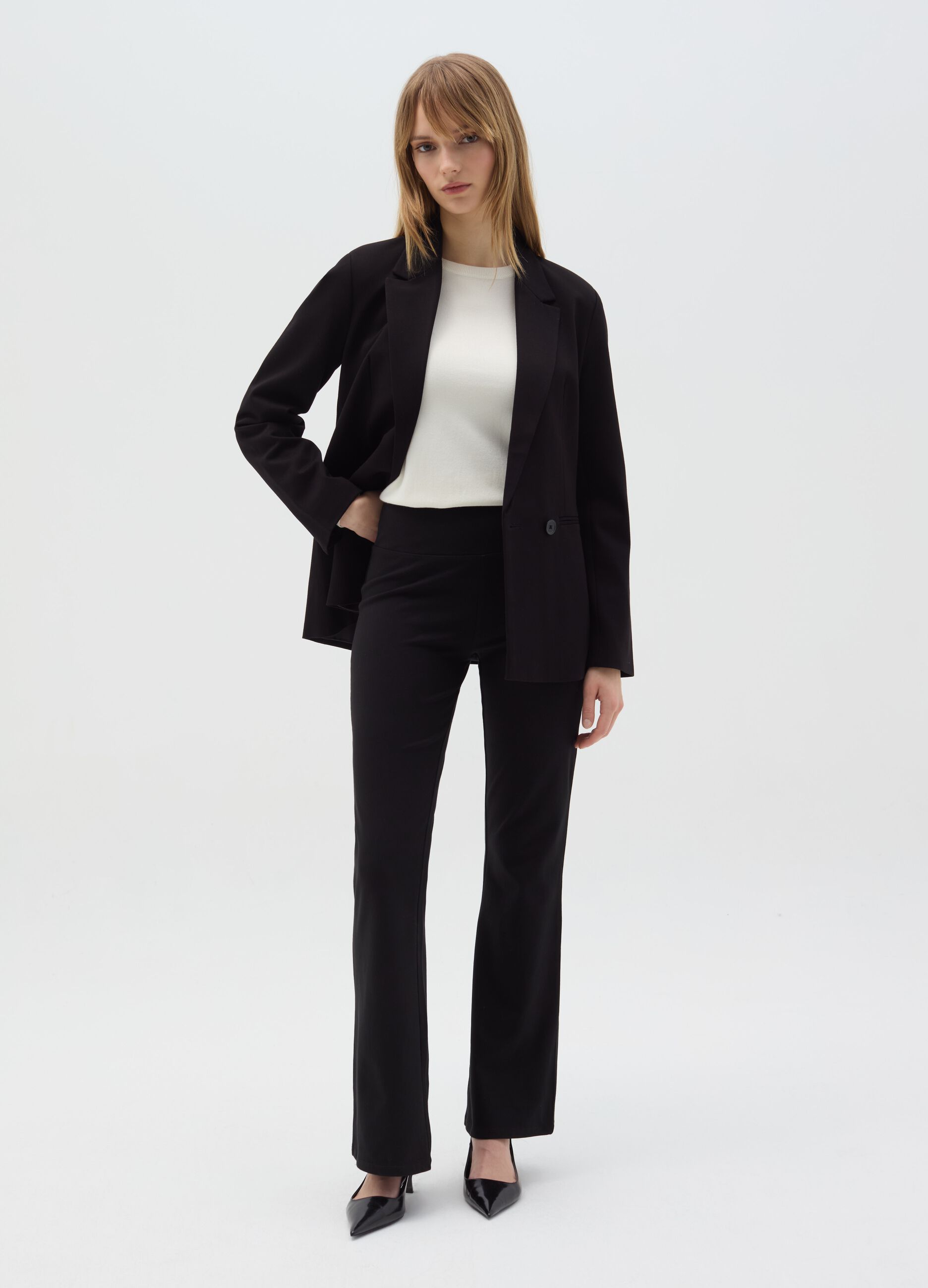Essential flare-fit stretch cotton leggings
