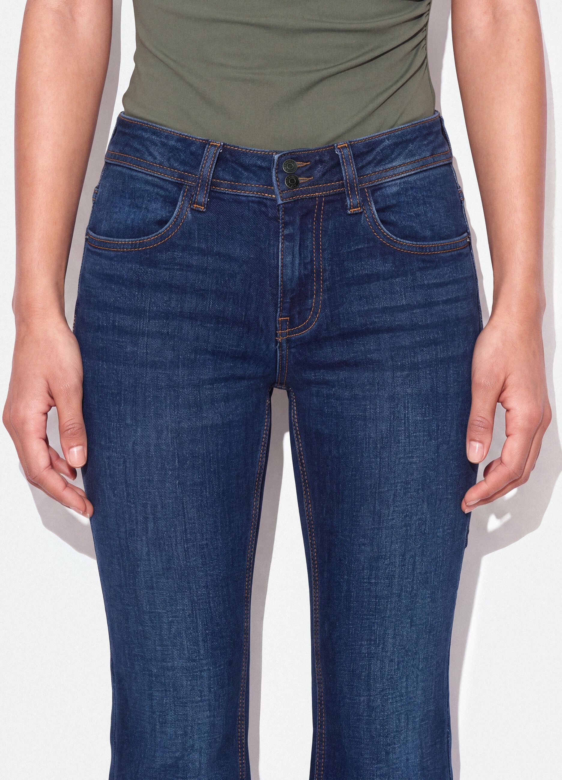 Blue stretch-cotton flared jeans