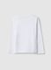 Girls' long-sleeve white cotton T-shirt, regular fit_1