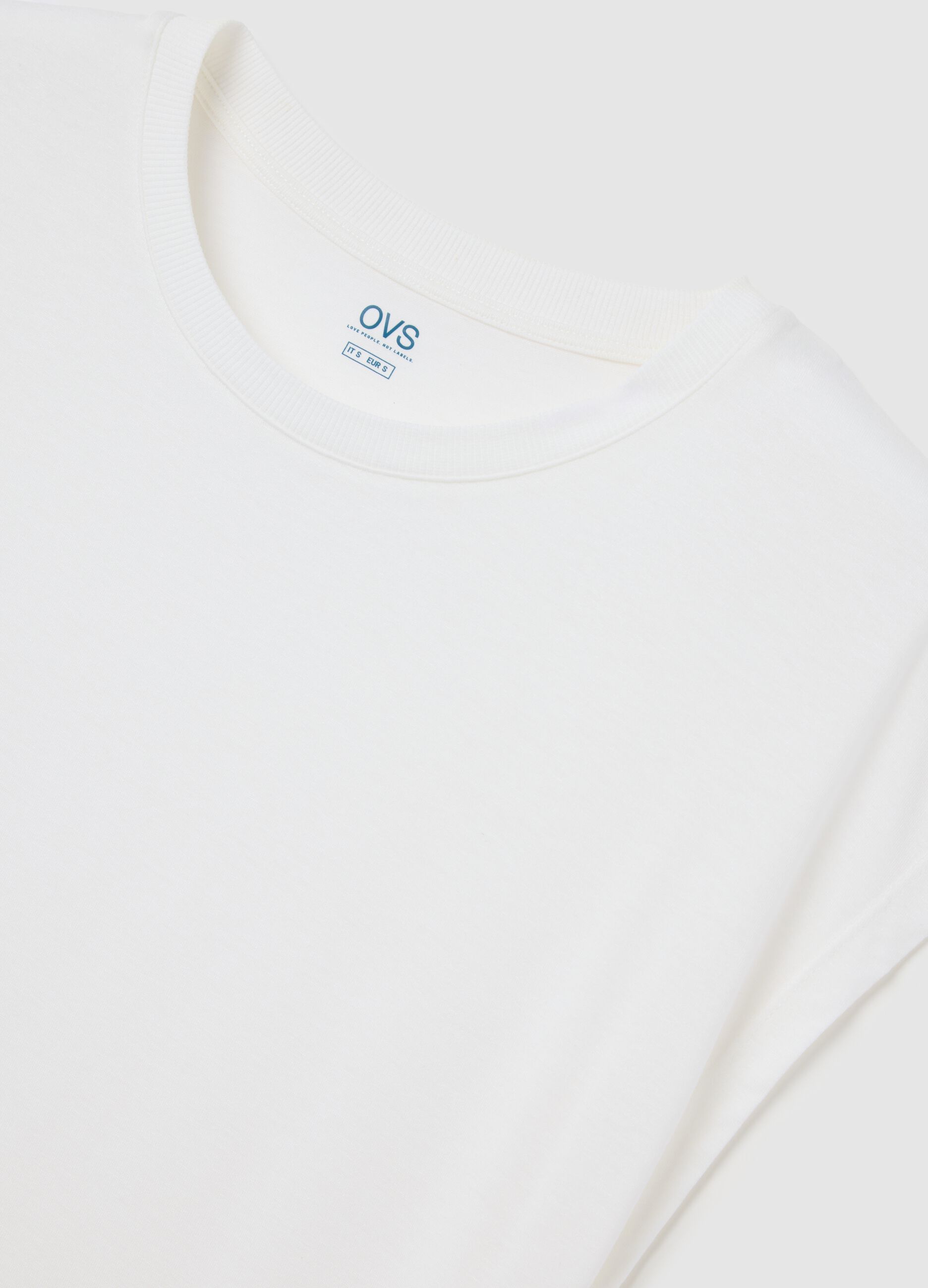White Stretchy Viscose T-shirt by Ovs