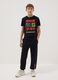 Boys' regular fit pure cotton black jogger trousers_0
