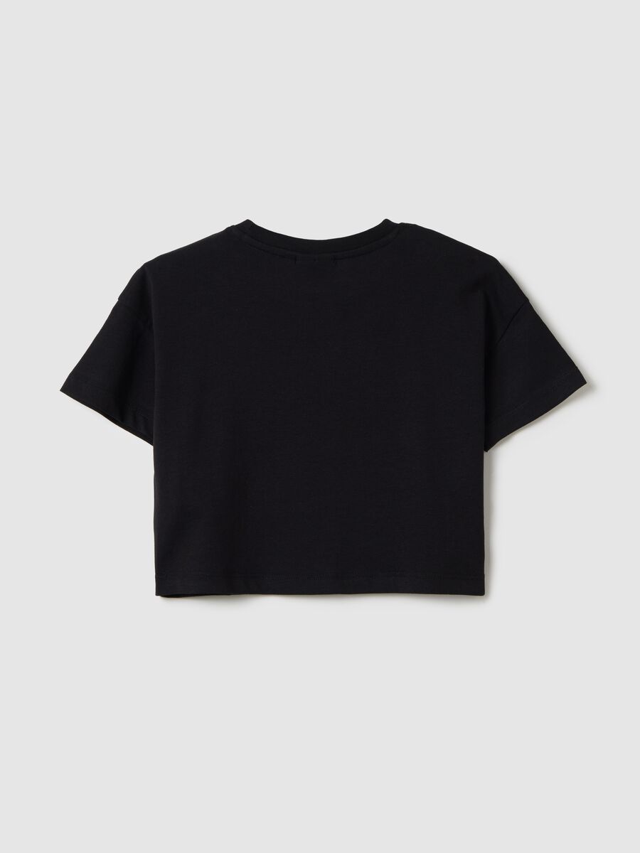 Black NBA Brooklyn NETS crop T-shirt in cotton_1