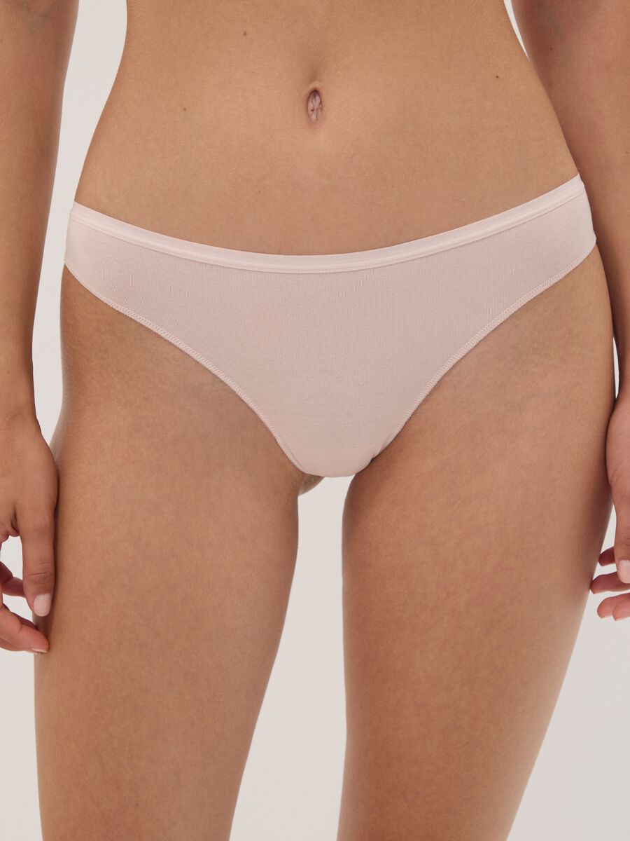 Multipack di cinque slip brasiliane multicolor in cotone elasticizzato_1