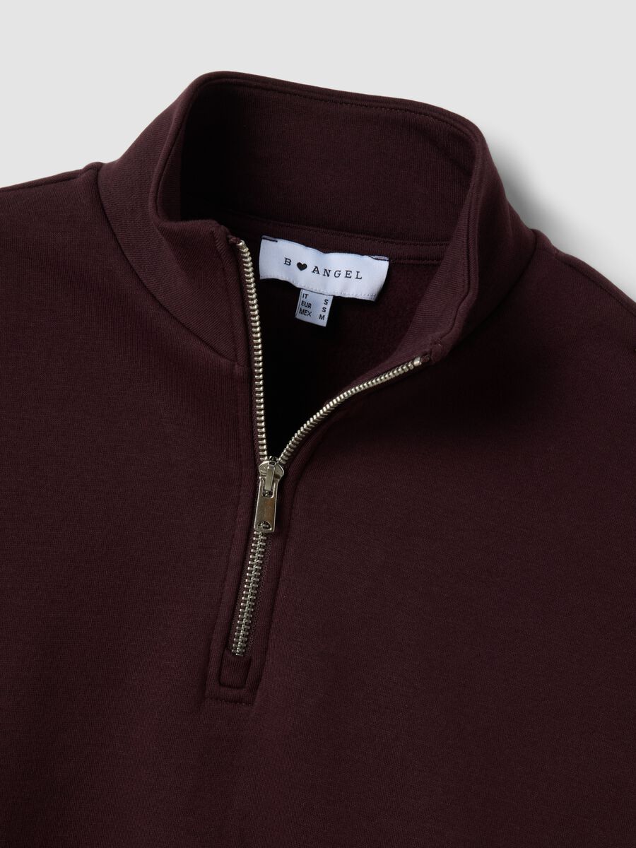 Half-zip viola in misto cotone a strati regular fit_1