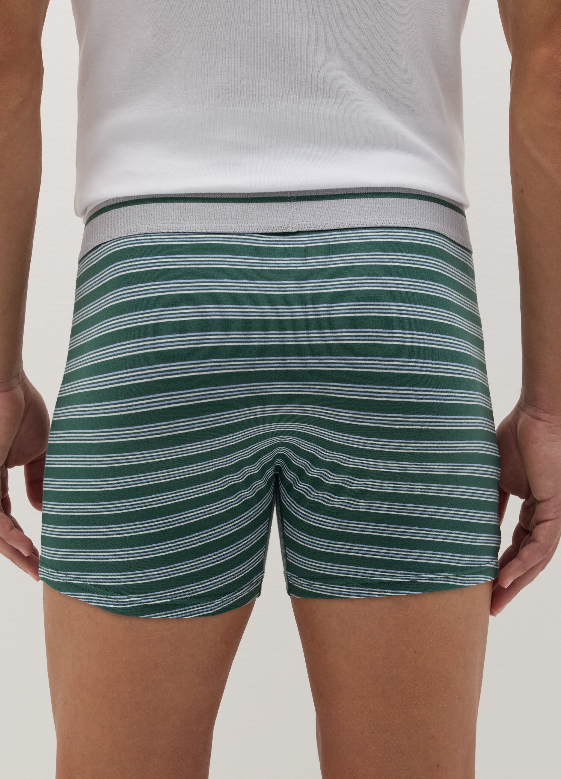 Three-pack midi boxer shorts with striped trim