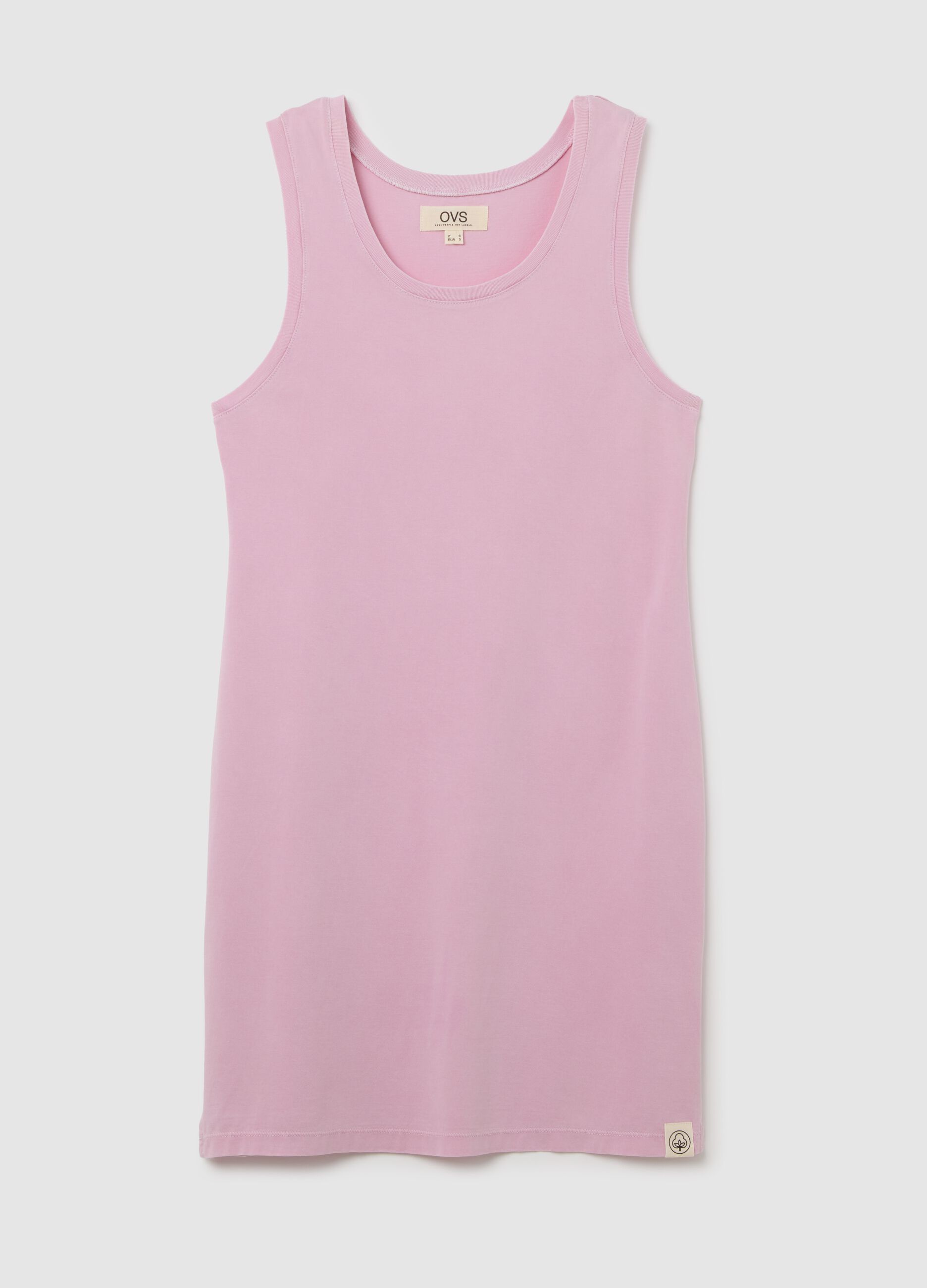 Women’s long pink dress in 100% cotton