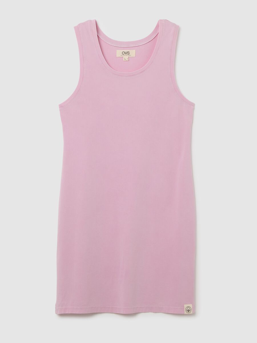 Women’s long pink dress in 100% cotton_4