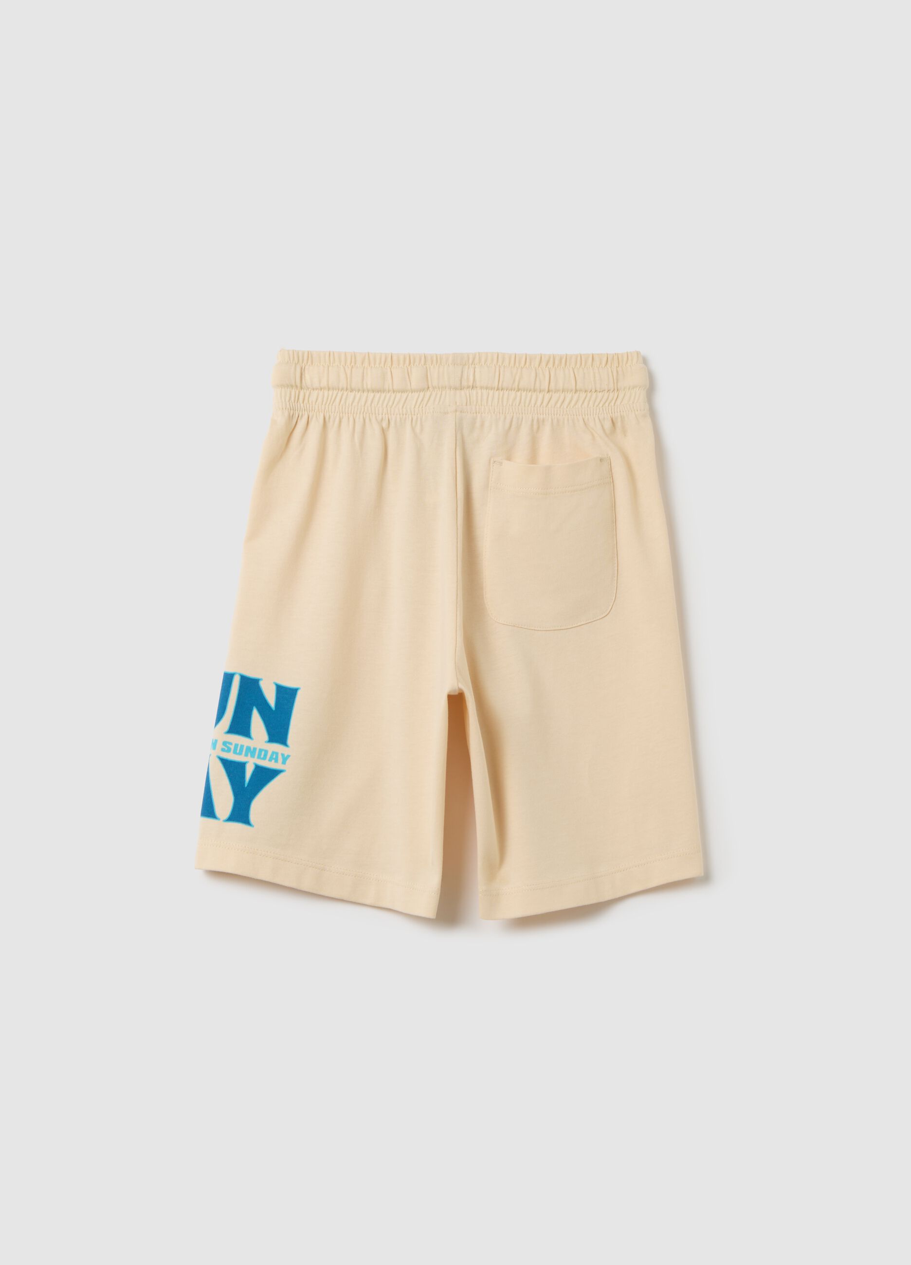 Boys’ beige shorts in 100% cotton with regular waist