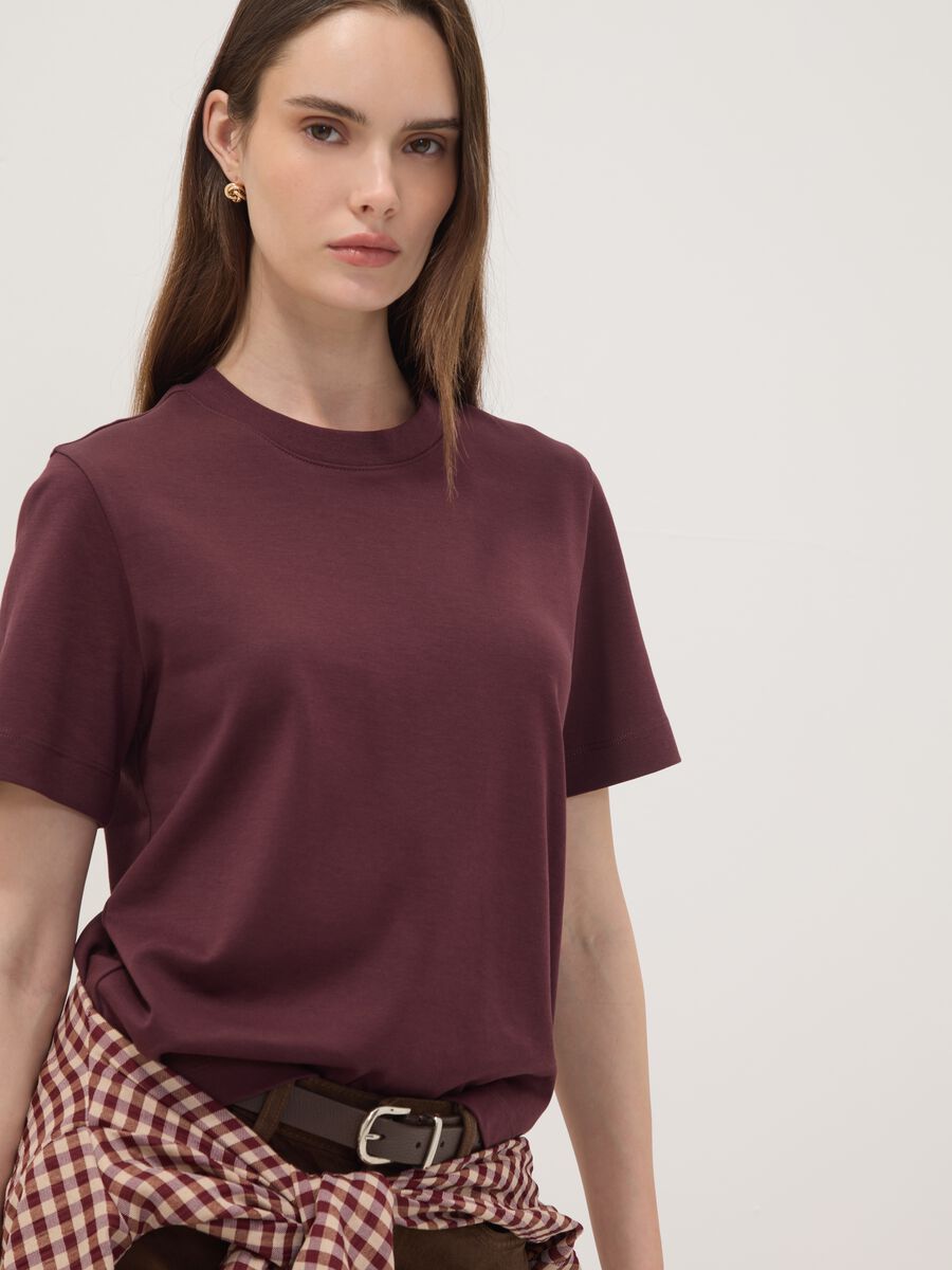 Purple pure cotton relaxed-fit T-shirt_1