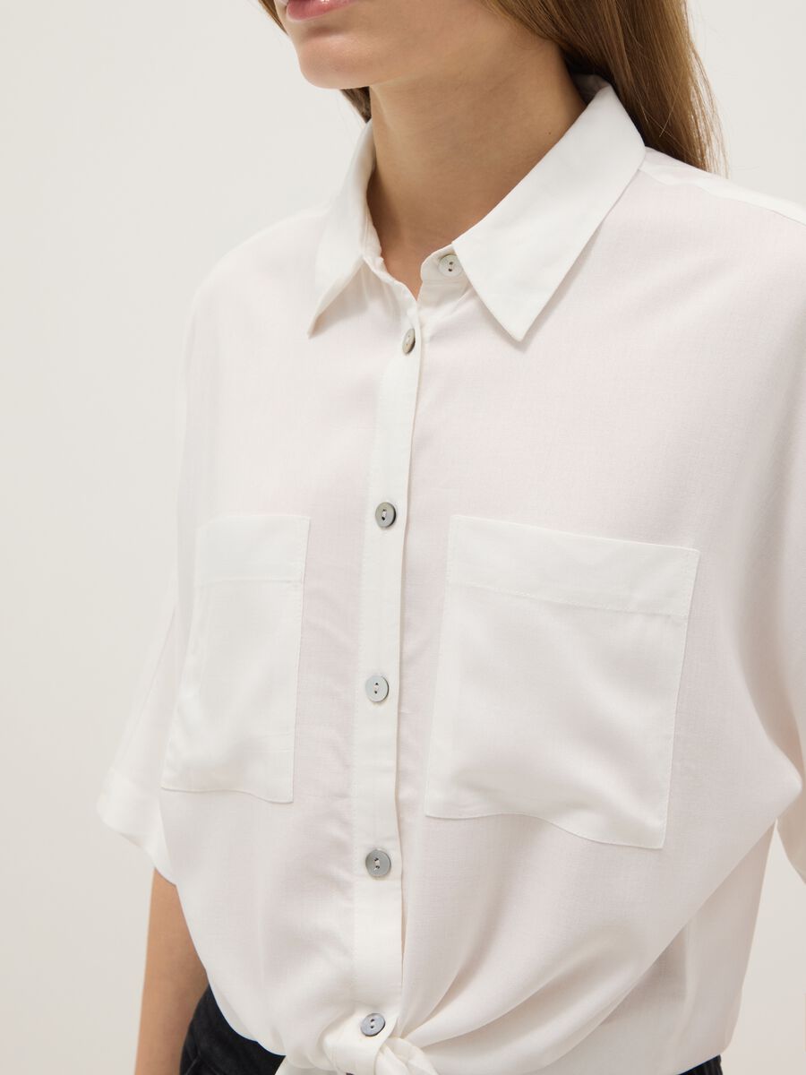 White pure viscose regular fit shirt_3