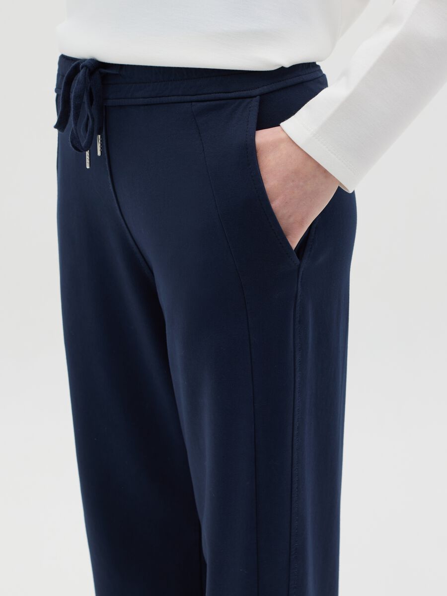 Blue fluid trousers with wide leg_2