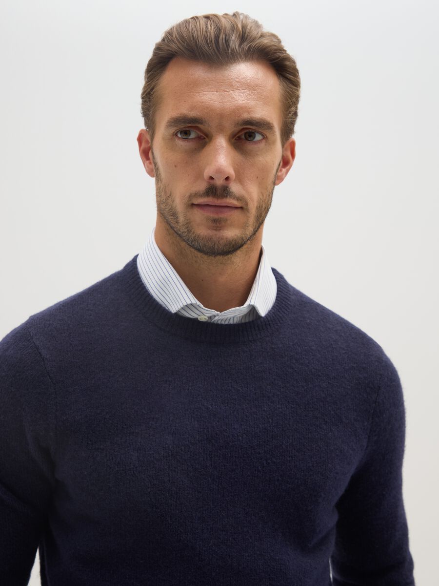 Regular Fit Blue Crewneck Jumper_3